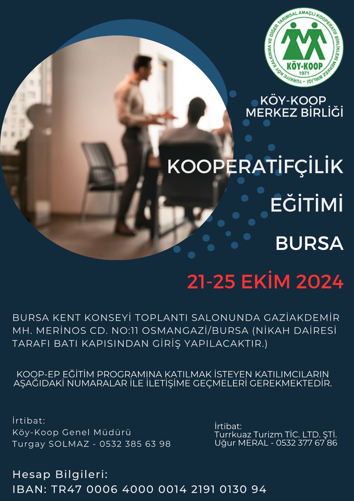 Kooperatifçilik Eğitim Programı BURSA 21-25 EKİM 2024